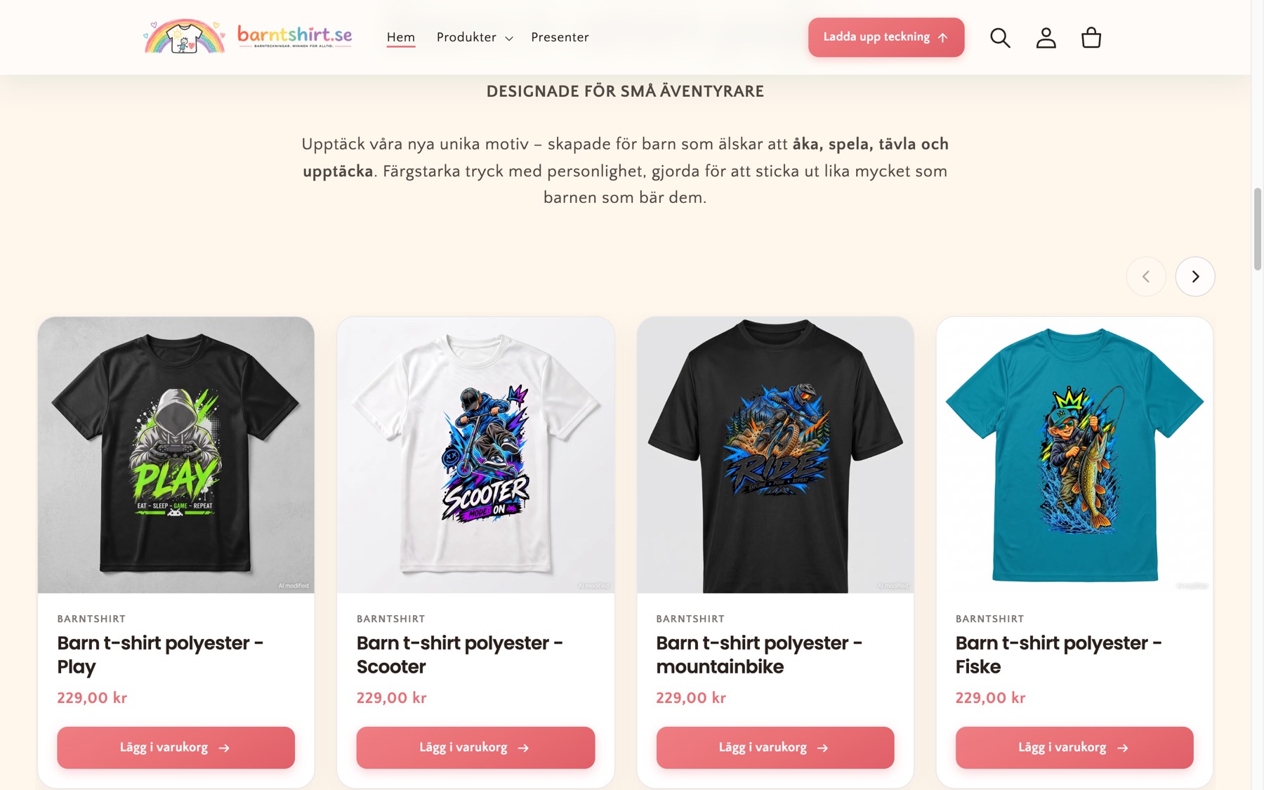 Products and gift categories