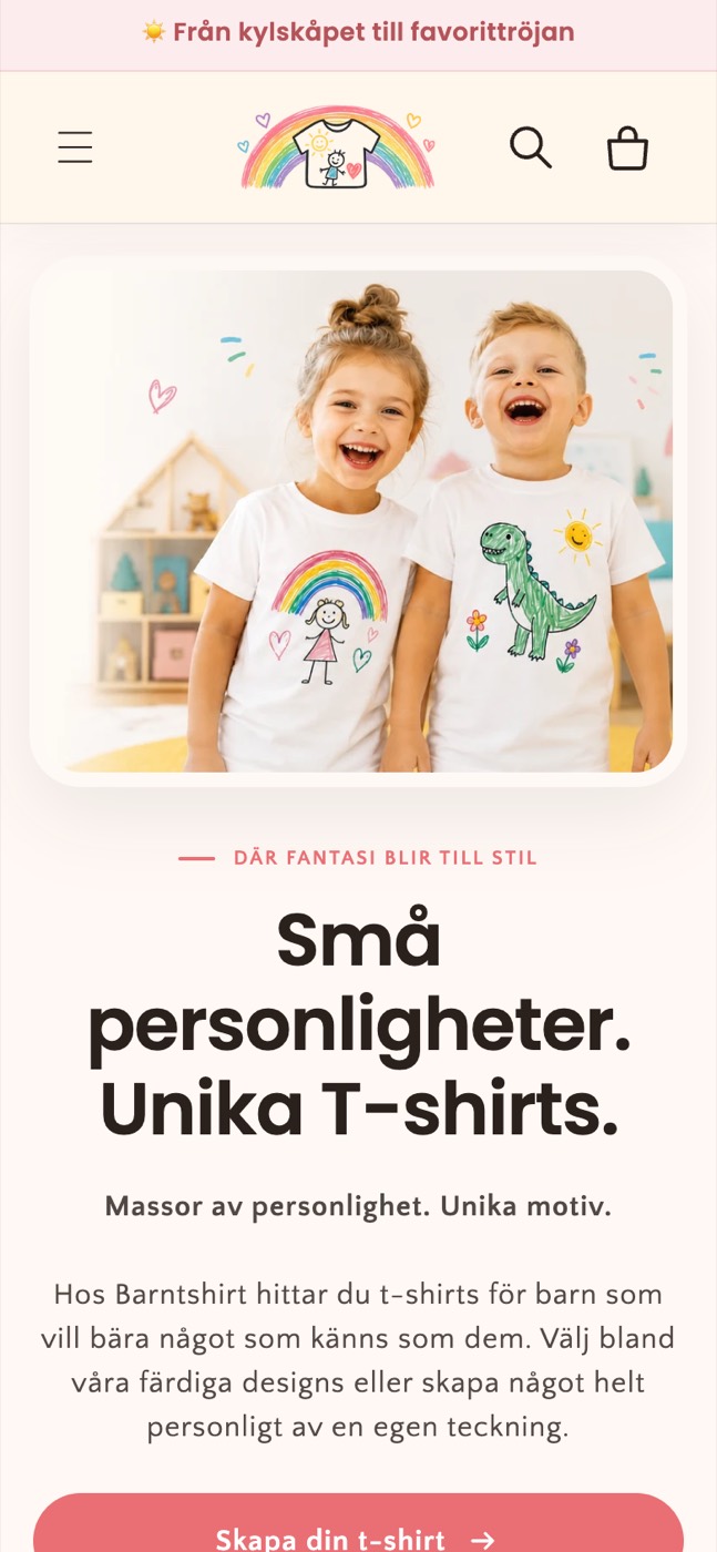 Home page on mobile