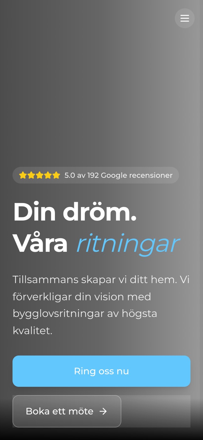 Home page on mobile