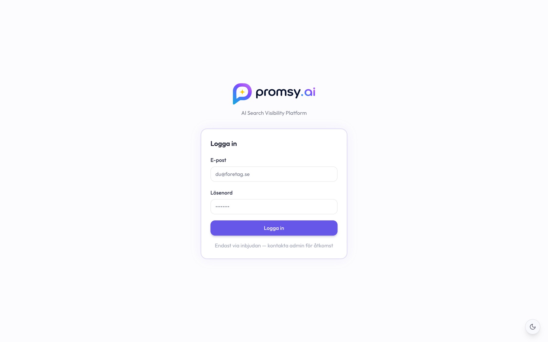 Promsy sign-in