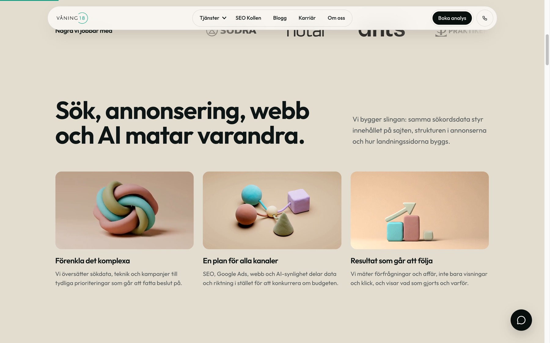 Section on how search, ads, web and AI connect